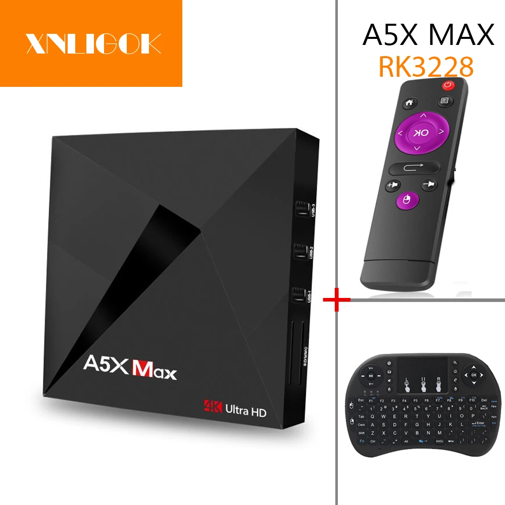 Приставка Смарт ТВ A5X Max Android 2017 Rockchip RK3328 4 ядра + 16/32 ГБ|smart tv box|android boxtv box |