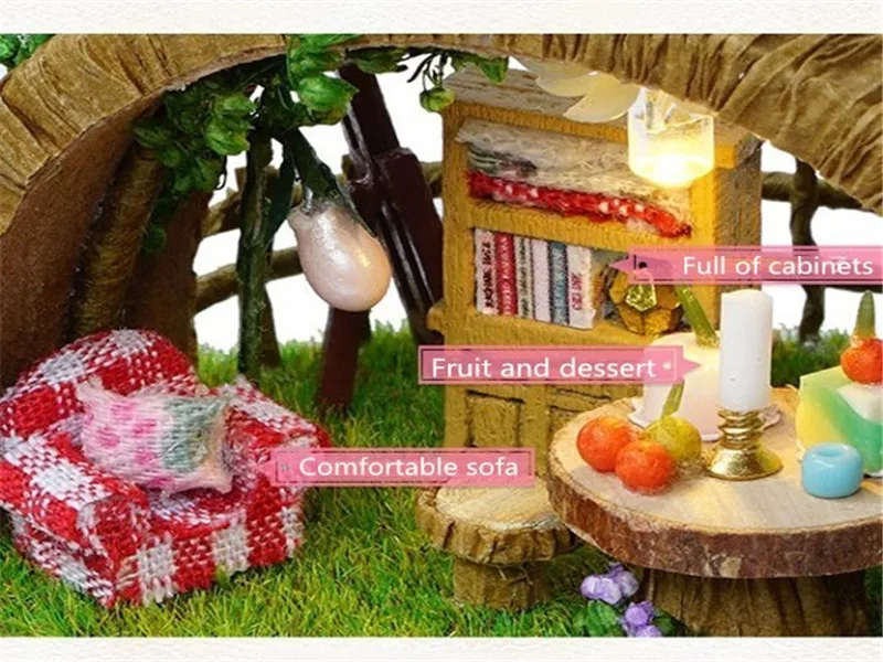Милый DIY Деревянный Мини Кукольный дом миниатюрный кукольный домик мебель крышка музыкальная комната коробка игрушки для детей Детский подарок