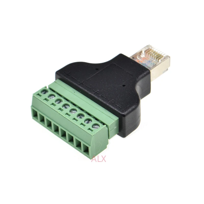 RJ45 Ethernet штекер на 8 PIN винтовой терминал конвертер разъем адаптер для cctv