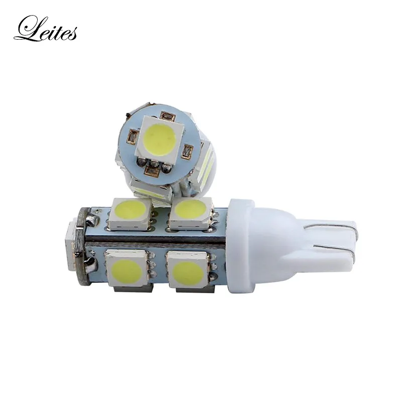 Leite 100 шт. T10 разъем 5050 9 SMD светодиодный для 194 168 192 W5W светодиодный сигнальный светильник угловой парковочный фонарь боковой габаритный светильник s