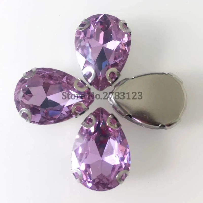 D коготь каплевидной формы Серебряное дно Кристальное фиолетовое супер