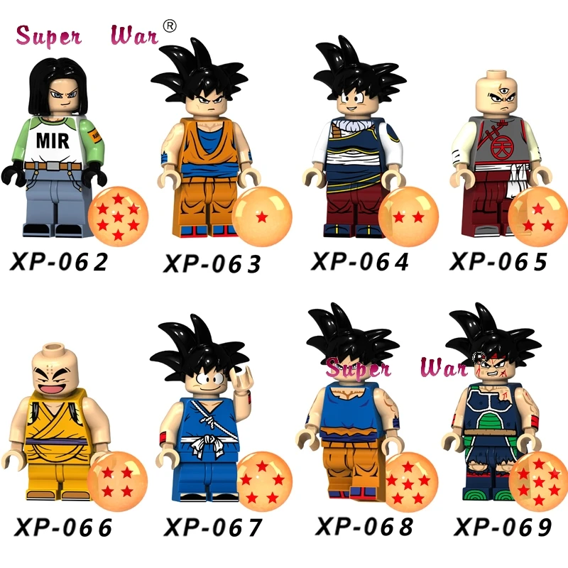 XP062-069 1 Набор, серия из фильма, 2 игры, пираты из Caribbean Dragon Ball Z, Джек Воробей, строительные блоки, игрушки для детей - Цвет: XP062-069