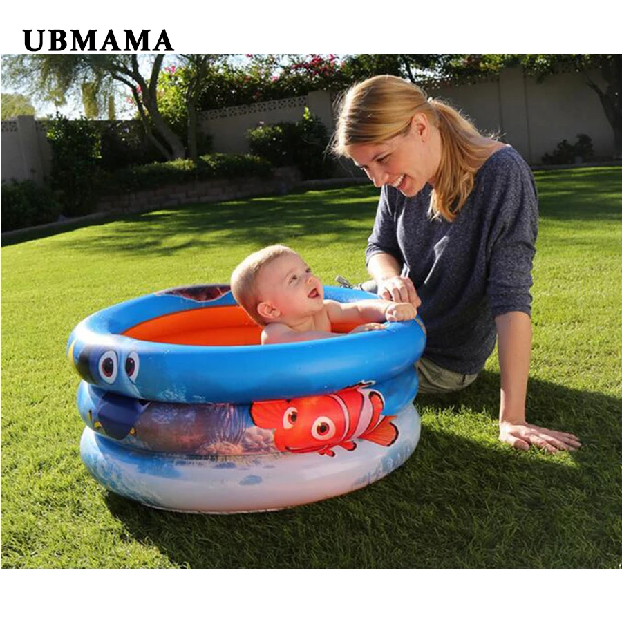 3 слоя рыбы яркий надувной круглый низ детский бассейн с шариками игровой 70*30