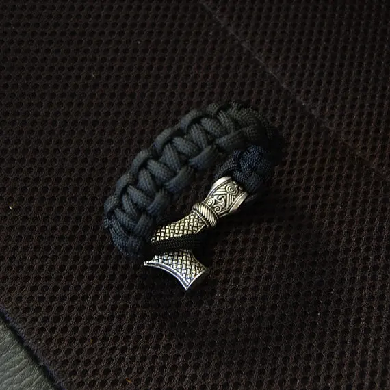 Молот Тора Браслет Из паракорда с Mjolnir Thurisaz Edc Gear аксессуар прекрасный