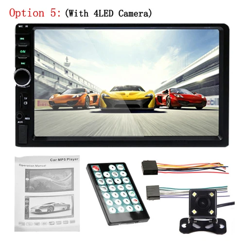 AMPrime 7018B 2 Din автомагнитола HD Авторадио lcd сенсорный экран автомобиля стерео MP5 плеер Поддержка камеры заднего вида с пультом дистанционного управления - Цвет: Option 5