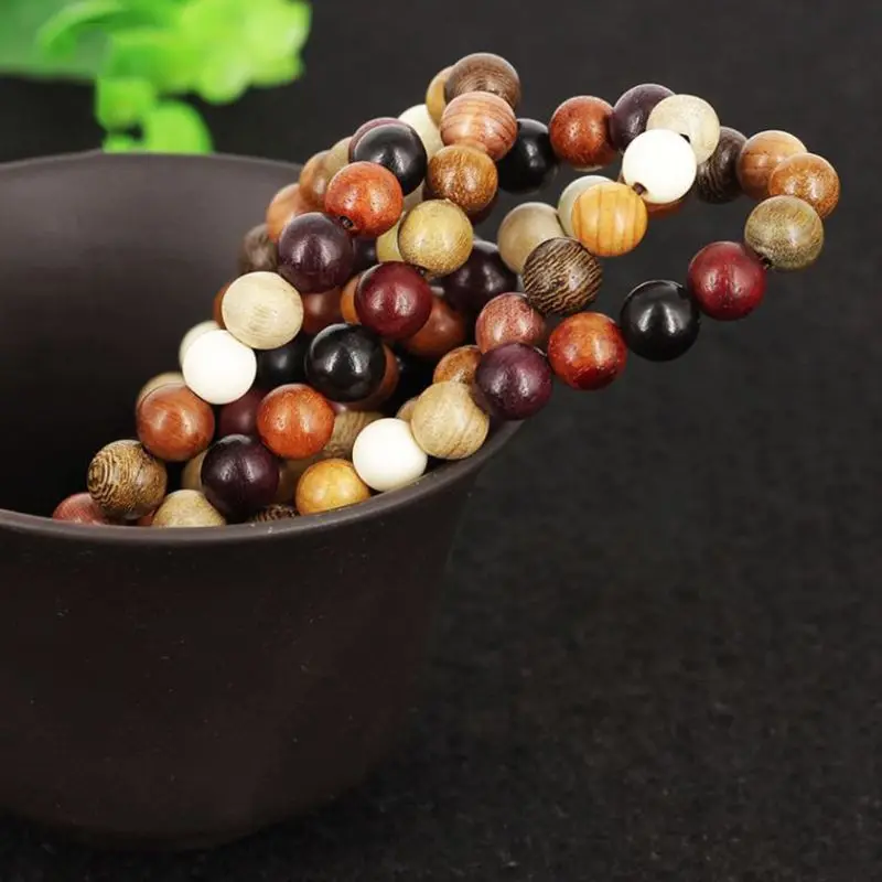 

Tibetan 108pcs 8mm Rosewood Prayer Beads Buddha Mala Buddhist couple Fashion Bracelet Necklace jewelry