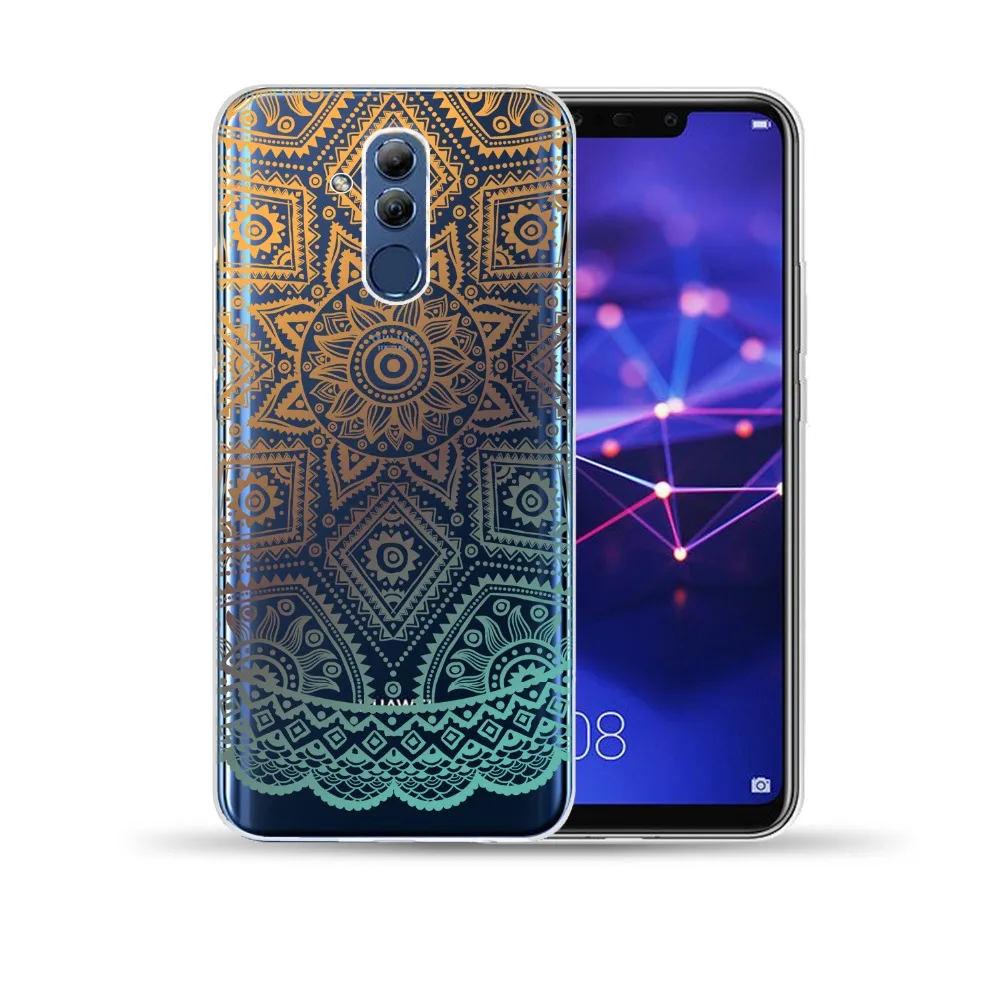 Сексуальный мягкий чехол из ТПУ с цветочным рисунком для Huawei Mate 20 Lite Pro Honor 8X 8C Note 10