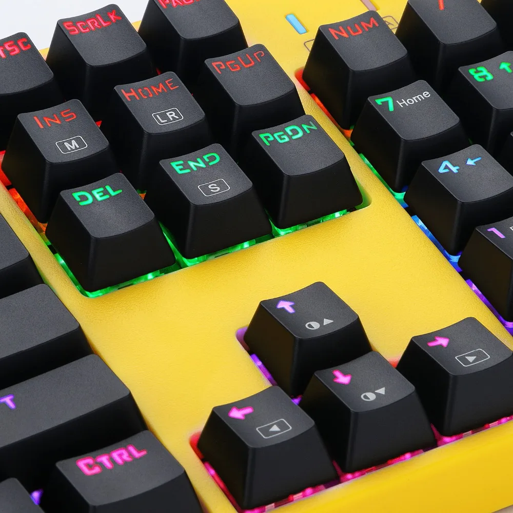 X-8100 Механическая игровая клавиатура с радужной светодиодный Ной подсветкой 104