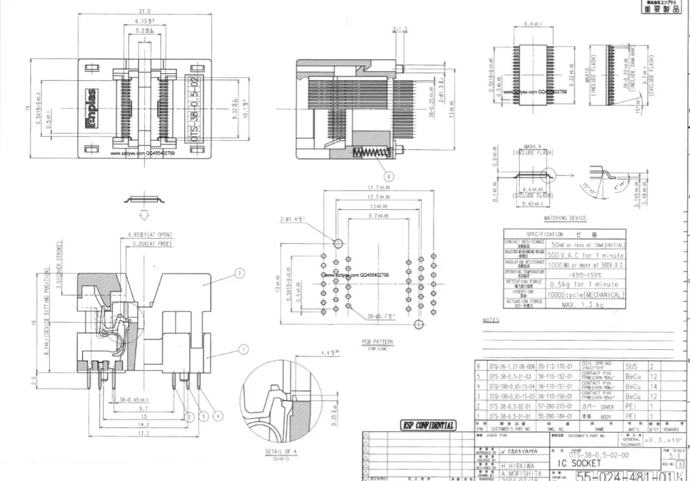 Opentop OTS-38-0.5-02 TSSOP38/DIP TSSOP44/DIP SSOP44 IC,