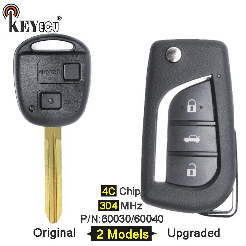 KEYECU 304 МГц 4C Чип P/N:60030/ 60040 оригинальный/усовершенствованный Складной флип 2