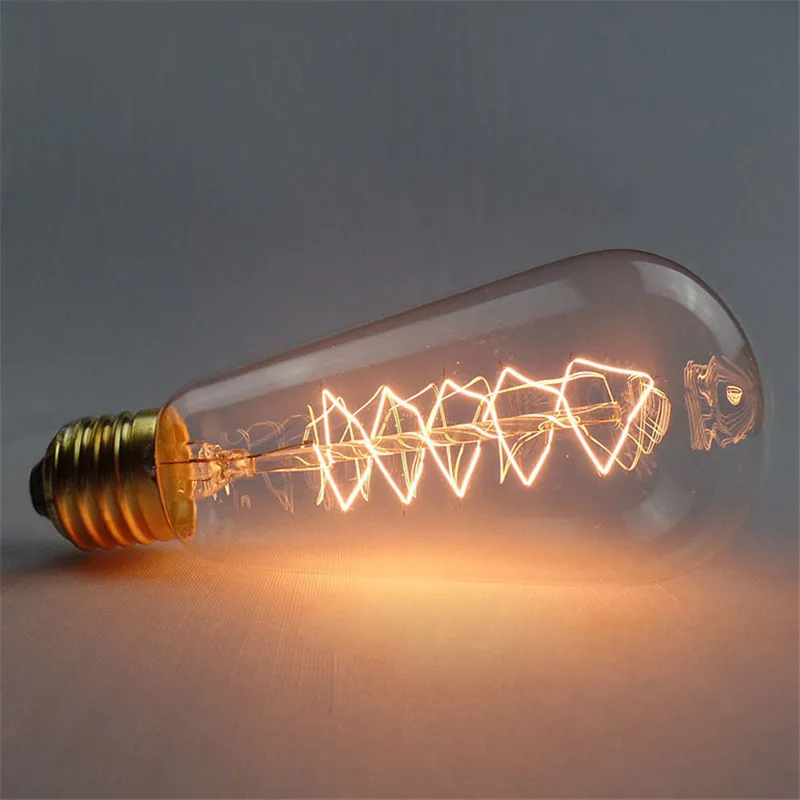 

LED лампа Gorlghy ST64 тёплый белый свет 40Вт E27