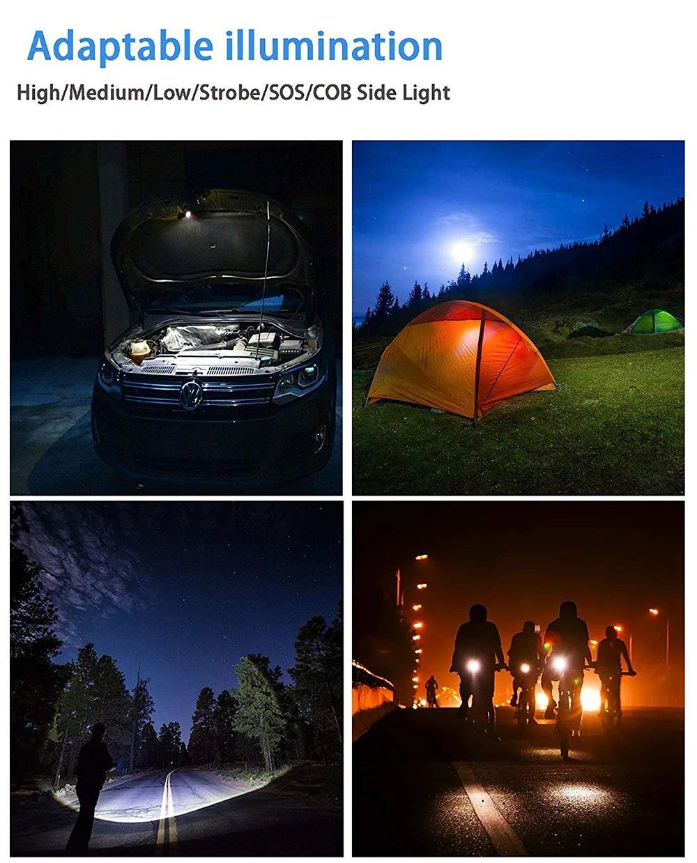 COB Led вспышка светильник L2/T6 Lanter фонарь скрытый флэш-светильник задний супер магнит дизайн 18650 батарея для велосипеда светильник