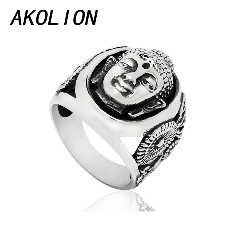 Akolion старинные серебряные кольца для женщин и мужчин ювелирные изделия будда
