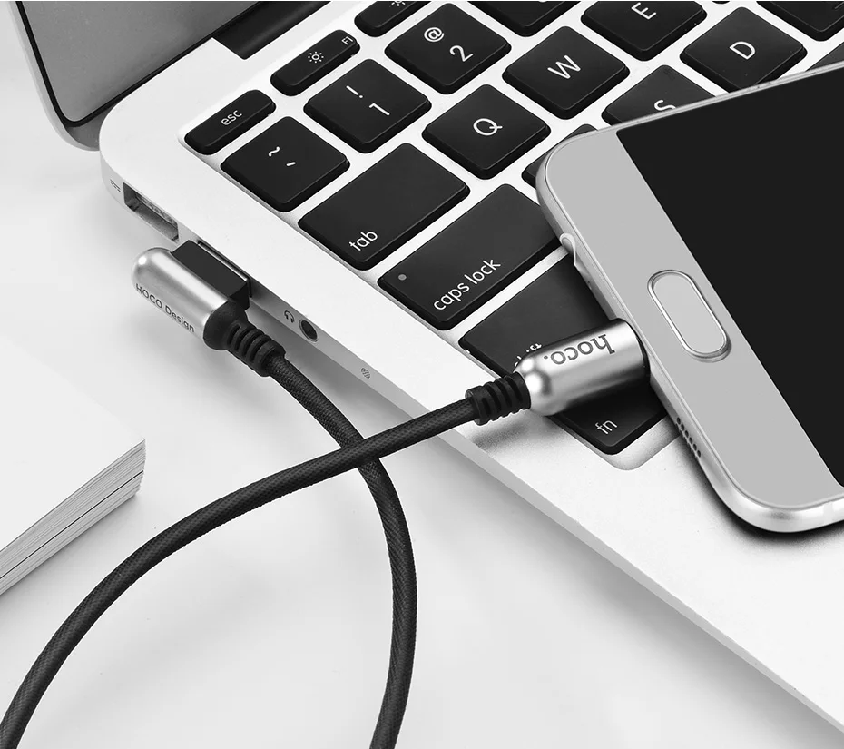 HOCO 2A Micro USB кабель для быстрой зарядки для Xiaomi huawei samsung LG цинковый сплав 90 градусов L Тип зарядный кабель 2A кабель для синхронизации данных