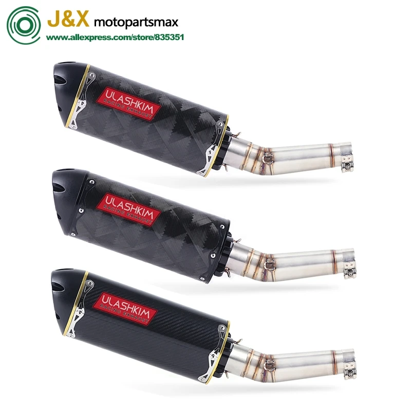

MOTORCYCLE EXHAUST MUFFLER PIPE LINK PIPE CARBON FIBER EXHAUST SLIP ON ESCAPE FOR HONDA NC700 NC750 NC750X 2012-2017