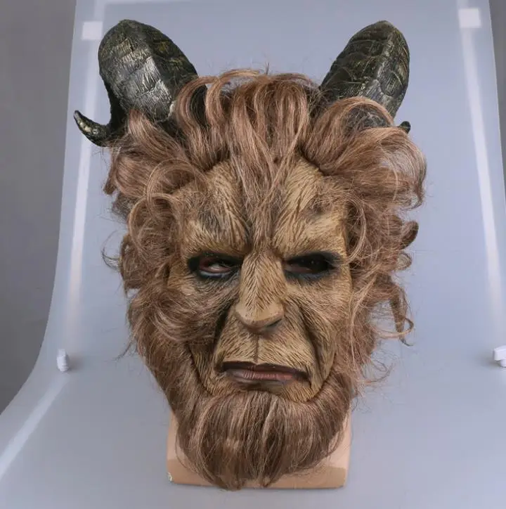 Маска с капюшоном из фильма Принц шлемы длинный парик ужас Зверь Лев для вечерние