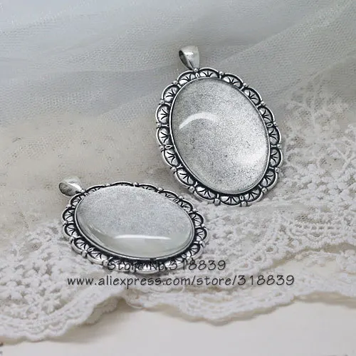 Овальная подвеска кабошона + прозрачный стеклянный кабошон трендовая Античная