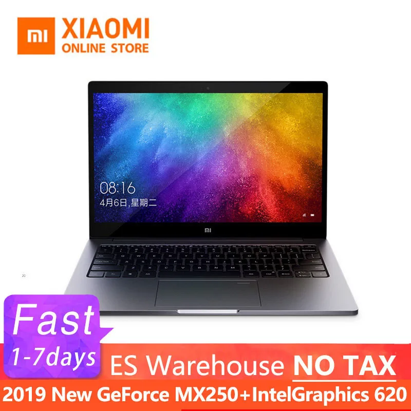 2019 Xiaomi Mi Air Ноутбук 13 3 дюймов ультратонкий i5 8250U/i7 8550U GeForce MX250 Распознавание