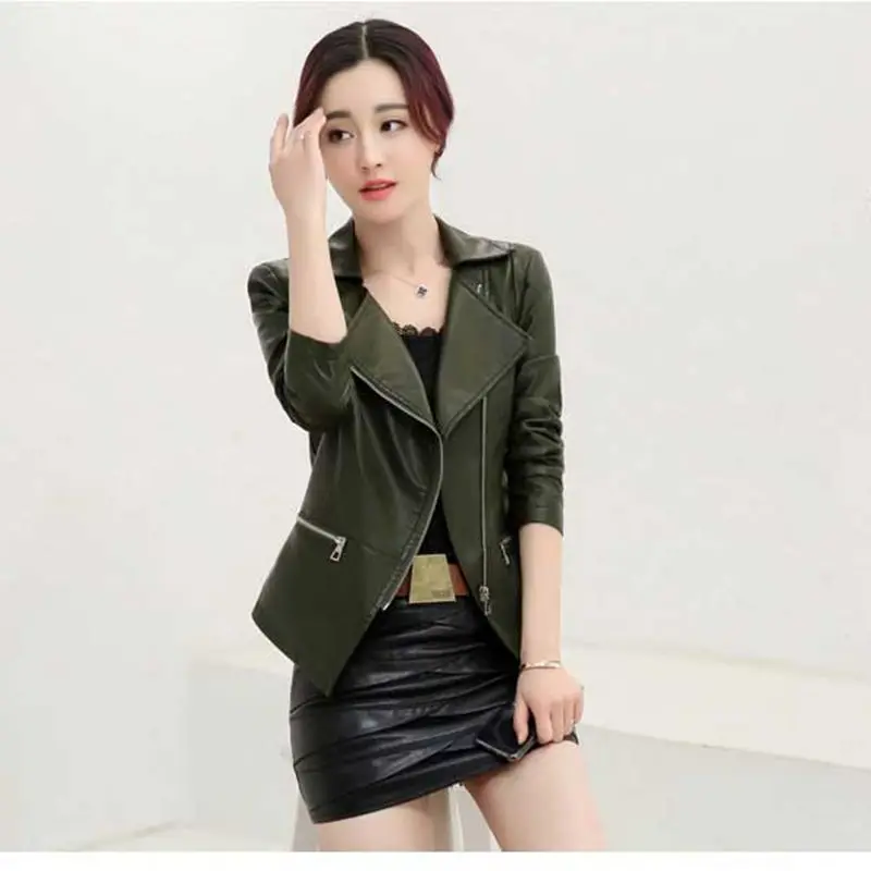 Весна 2020 новинка женская куртка из искусственной кожи корейская мода тонкая