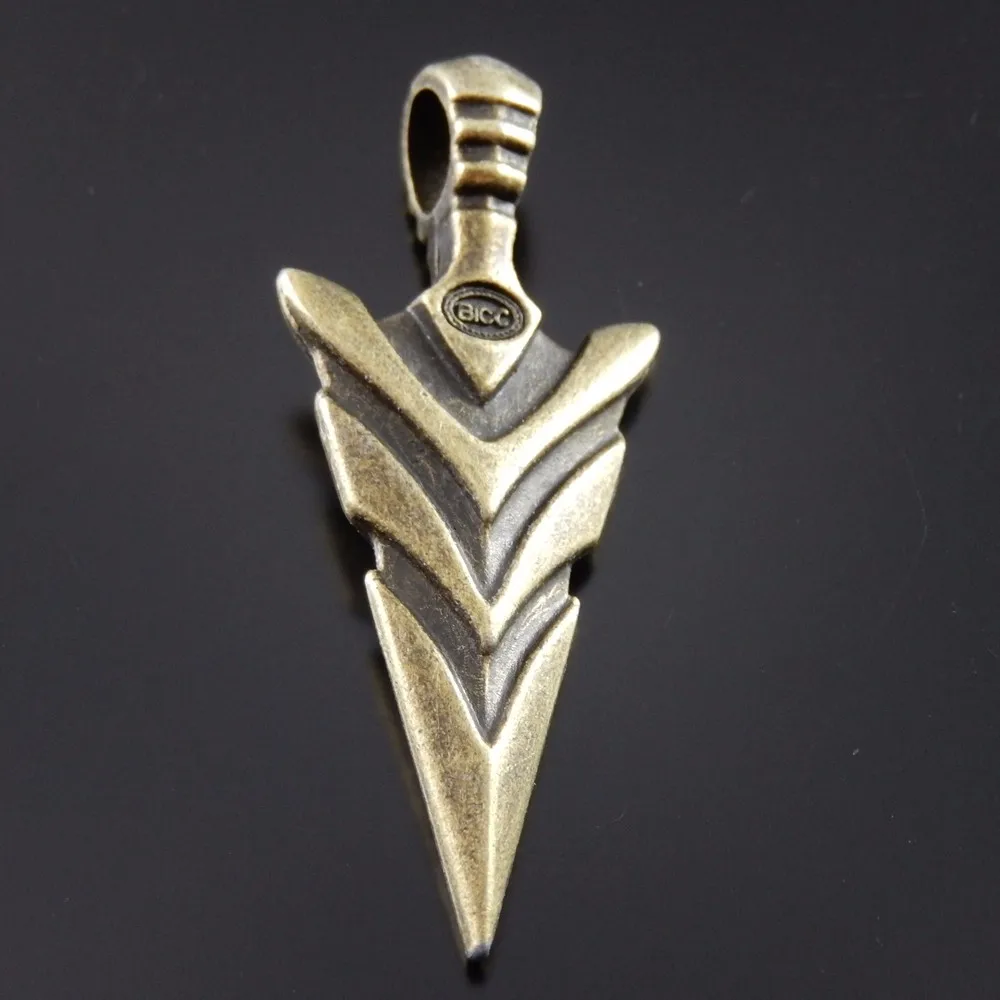 10PCS Vintage Cool Sword Pendants AU37018 Antique Vintage Style Bronze Tone Alloy Cool Arrow Head Pendant Charm Hot sale