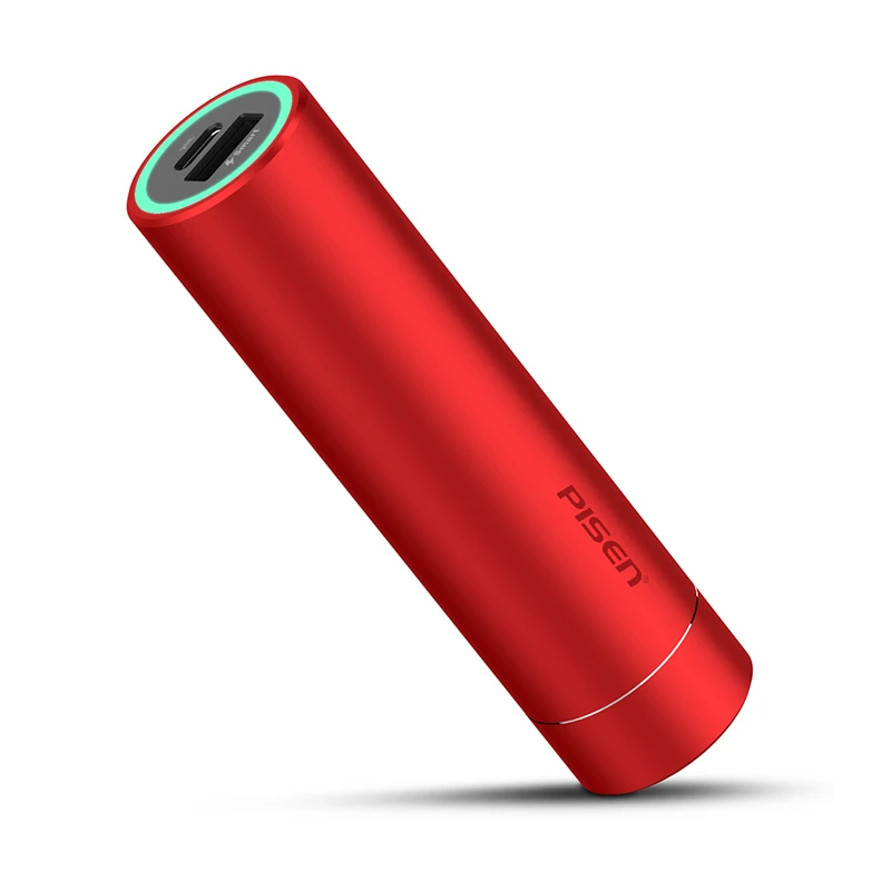 red Pisen mini type-C 5000mAh power Bank 5 V/3A внешний аккумулятор портативное зарядное устройство для смартфонов и планшетов - Цвет: red
