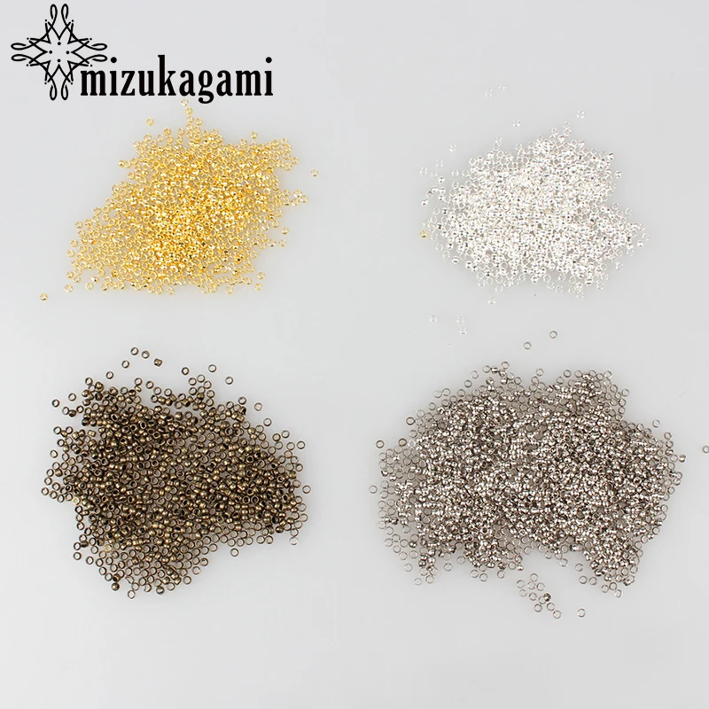 2000 шт./лот 2 мм ювелирные золотые круглые бусины изделия гладкие шарики Обжимные