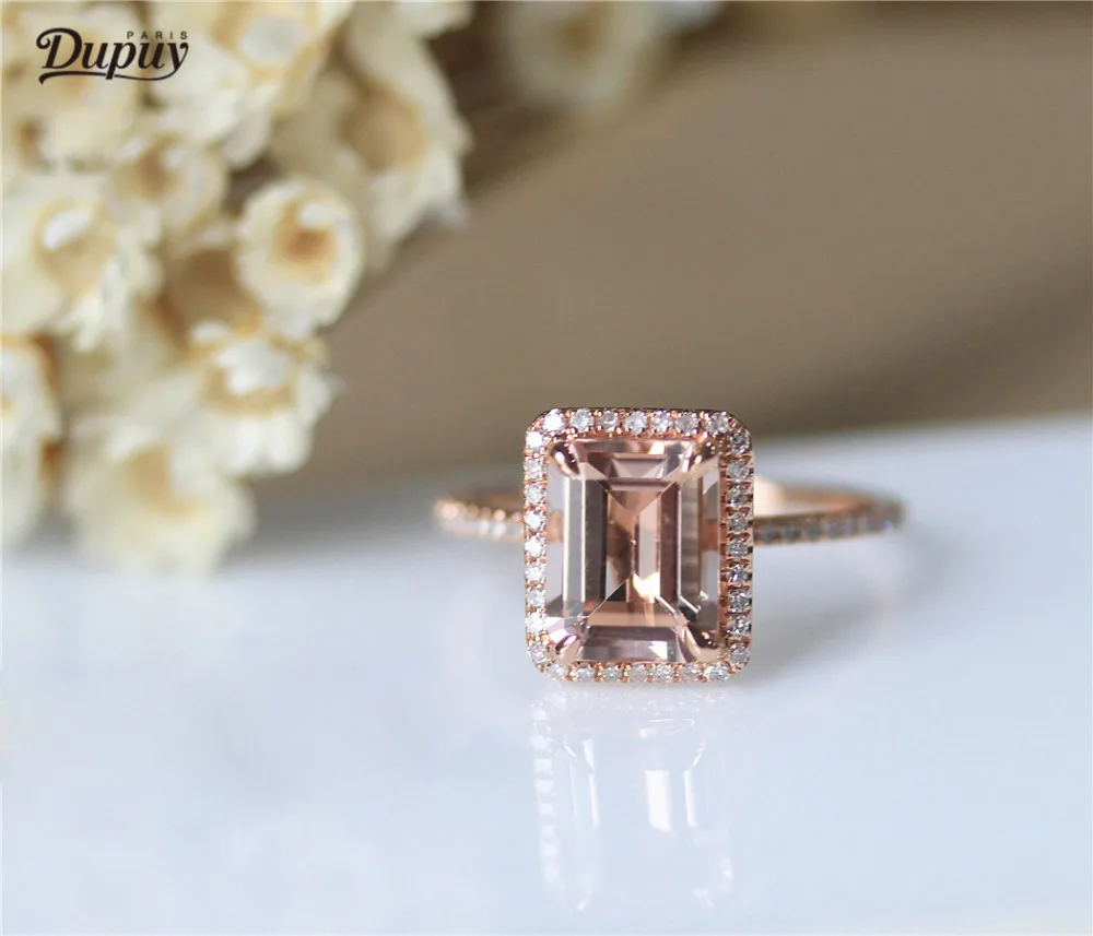 DUPUY VS 7x9 мм изумрудная огранка женское однотонное составное 14K розовое золото