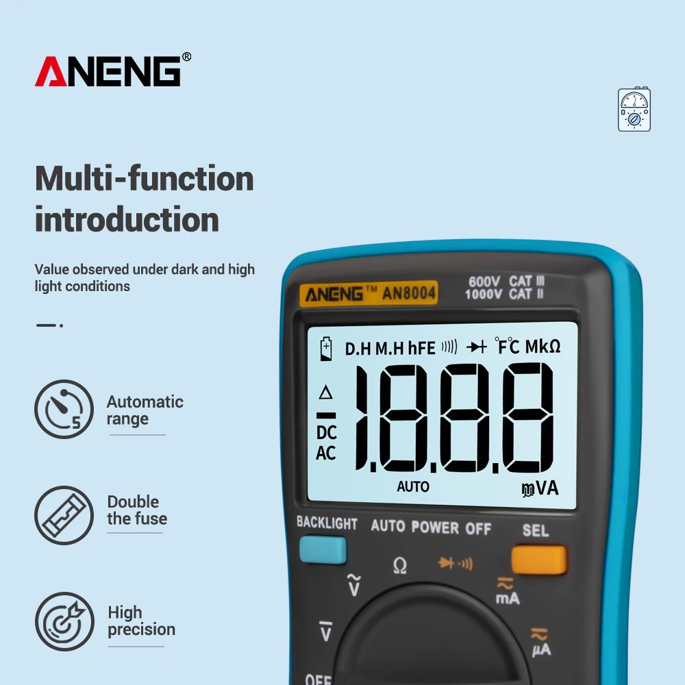 ANENG AN8004 ЖК-цифровой мультиметр Профессиональный конденсатор тестер esr измеритель богатых метров индуктивности тестер быть истинным
