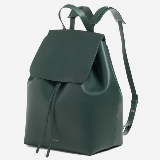 Mansurstudio женские рюкзаки из спилка, модные женские кожаные рюкзаки mansur gavriel, кожаная школьная сумка для девочек - Цвет: dark green S