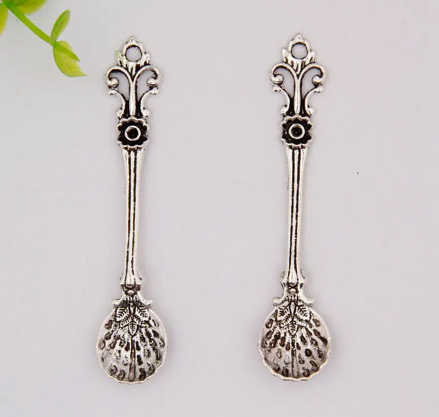 Горячая 20 шт антикварная серебряная ложка из цинкового металлического сплава