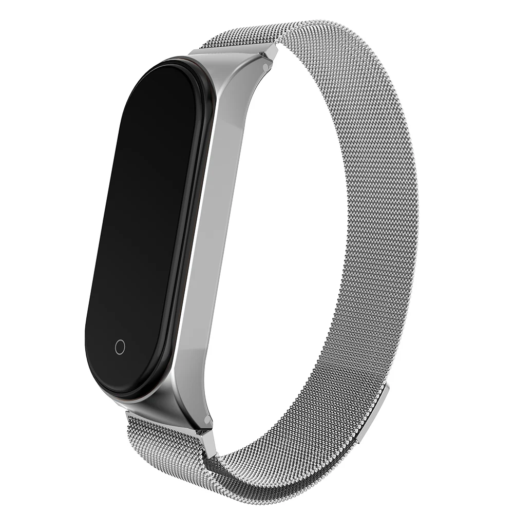Ремешок для смарт-часов Xiaomi Mi Band 3/4 кожаный браслет с магнитной застежкой
