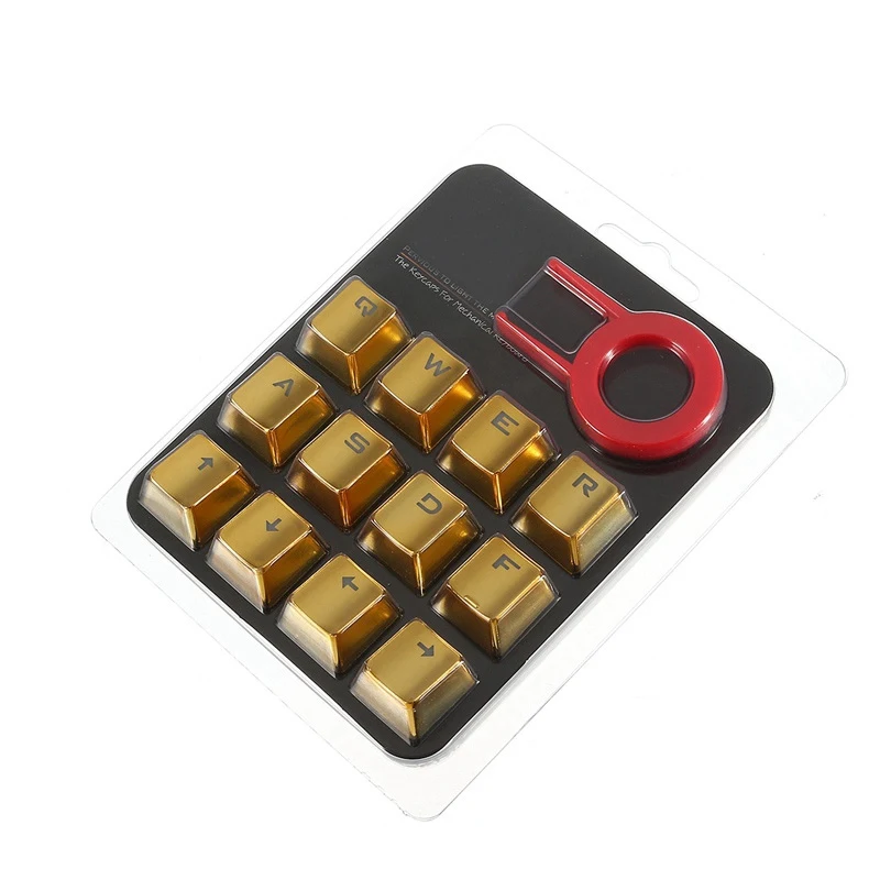 12 клавиш Doubleshot полупрозрачная механическая клавиатура с подсветкой для Cherry MX KeyCap PBT Puller игровая подсветка переключатель клавиатуры - Цвет: Золотой
