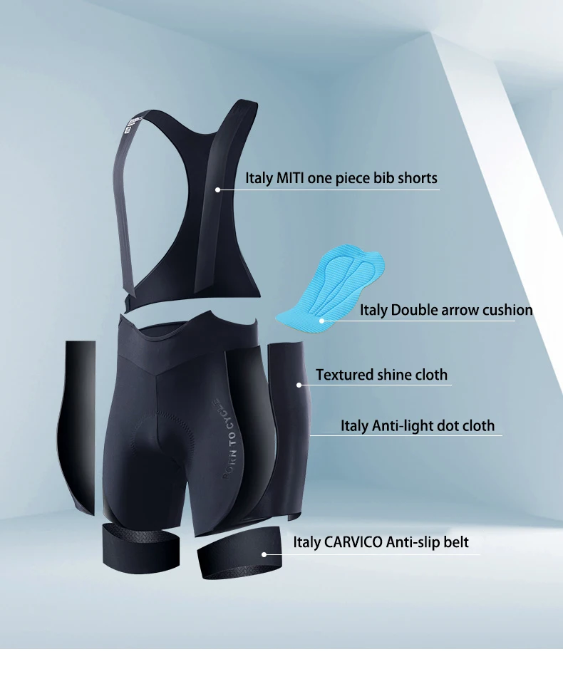 Santic PRO TEAM Profession Race Cycling Bib Shorts Italy Elastic Interface Padded Men MTB Bike Tights Triathlon Bib Shorts