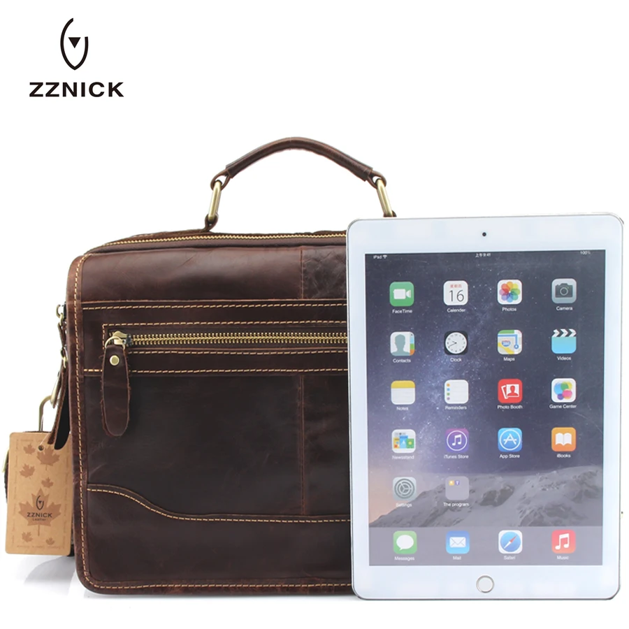 Zznick 2018 натуральная кожа Для мужчин сумка сумочка Винтаж коровьей Crossbody Бизнес