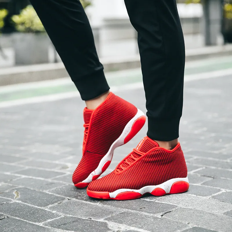 2018 hot couple fashion sneakers casual shoes lace comfort knitted mesh men black gray wine red plus size 36-45 | Обувь