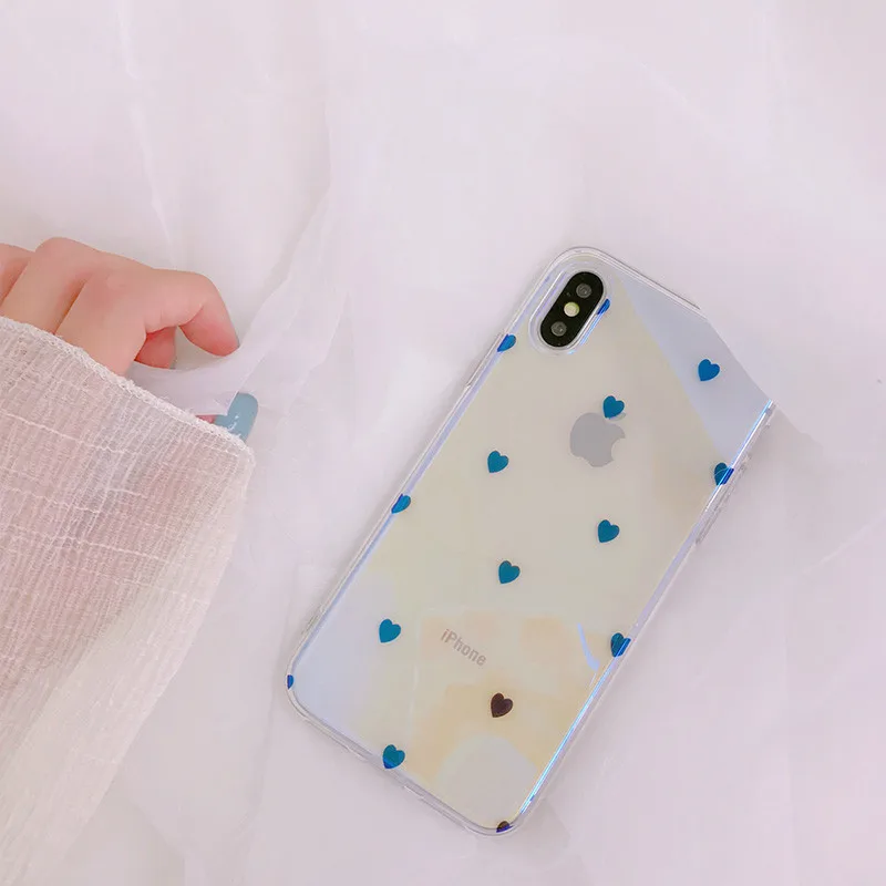Милый арт Rerto Love Heart прозрачный корейский чехол для телефона iPhone 7 Puls 6 S 8 X Xs Чехлы