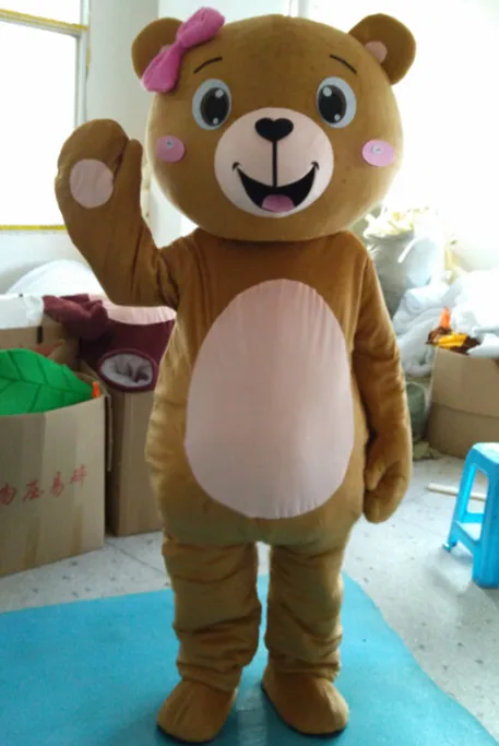 2020Teddy bear Mascot Costume Suits Cosplay Party Game Dress Outfits Clothing Ad 