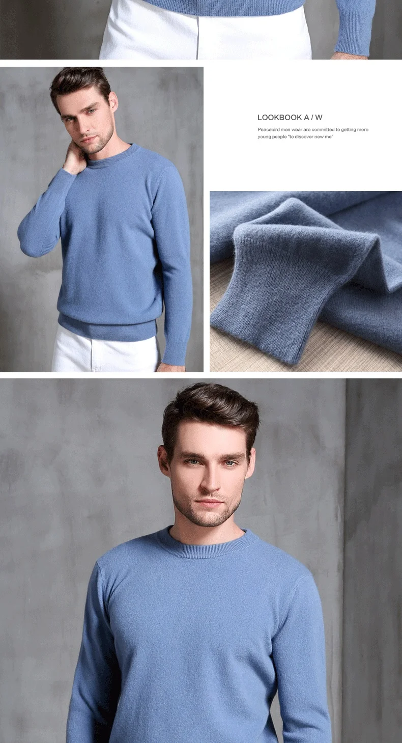 8Colors Winter Sweater Men Pure Cashmere Knitted Pullover Winter New Warm Fashion Oneck Jumpers Man Top Thick Male Clothes