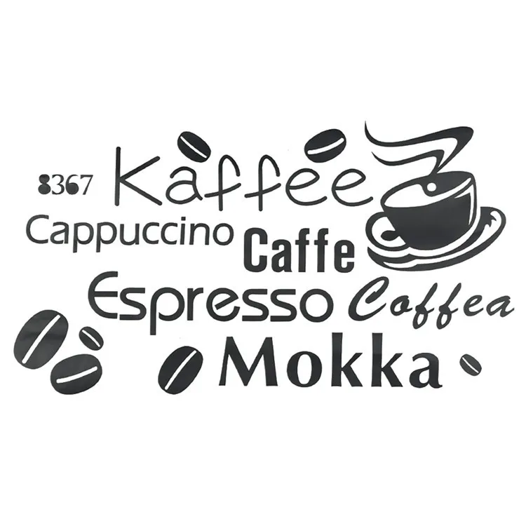 Kaffee капучино кафе английский надписи стена наклейка для телевизор диван фон