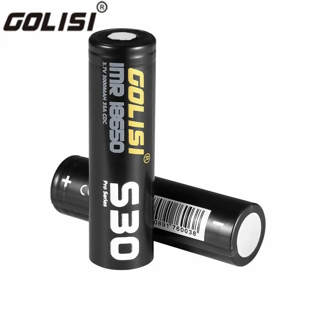 GOLISI S30 Li-Ion 18650 аккумуляторные батареи 3,7 V 3000mAh литиевая запасная батарея для факела фонарик батарея черное золото - Цвет: Black