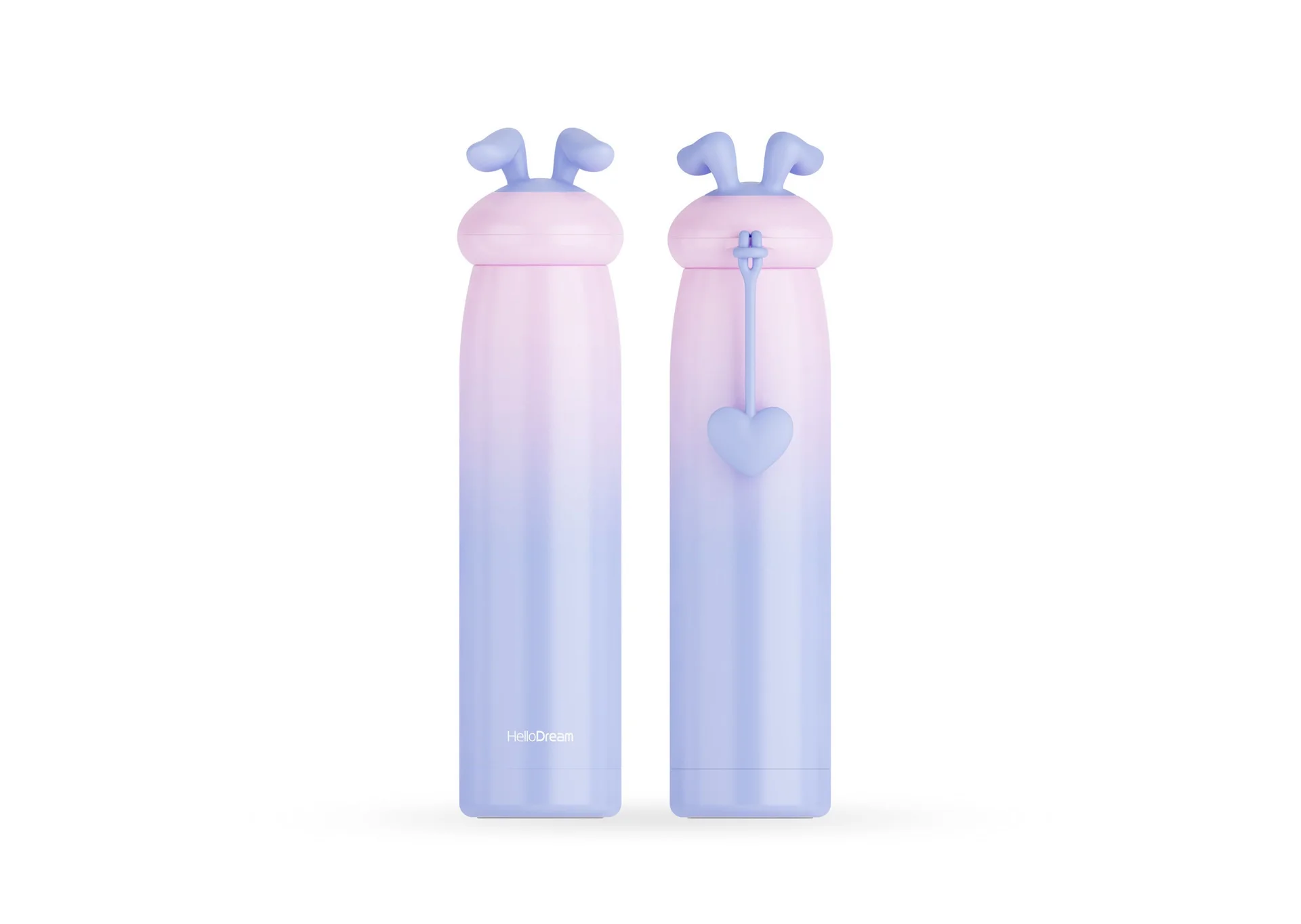 Pink-1 300-400 мл чашка термоса из нержавеющей стали кролик мультфильм портативный термоскоп Подарочный термос бутылка Изолированная чашка женские термосы - Цвет: Pink-1