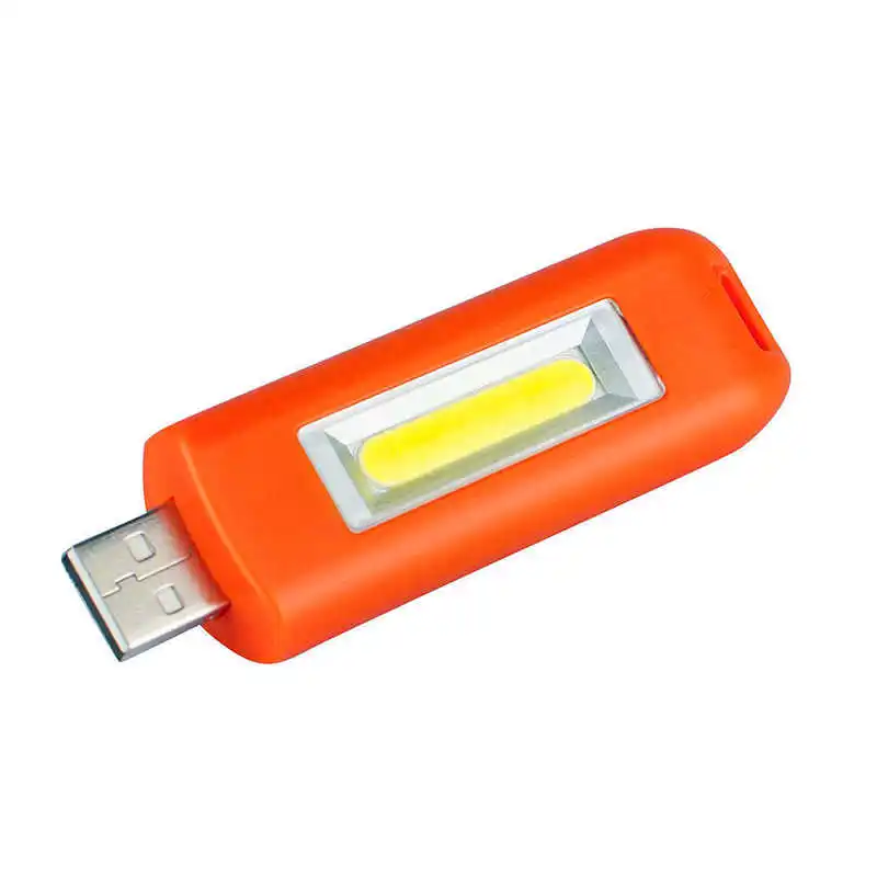 Открытый мини USB Перезаряжаемый брелок фонарик вспышка COB Карманный свет 3 режима мощный светодиодный фонарик fanatic#4S10 - Испускаемый цвет: Orange