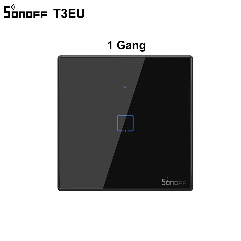 SONOFF T3 EU 1 Gang Интеллектуальный выключатель света SONOFF T3 US/EU/UK TX 1/2/3 Gang 433 RF Управление Smart Wifi сенсорный настенный светильник переключатель Базовая работа с Alexa Google Home - Bundle: SONOFF T3 EU 1 Gang