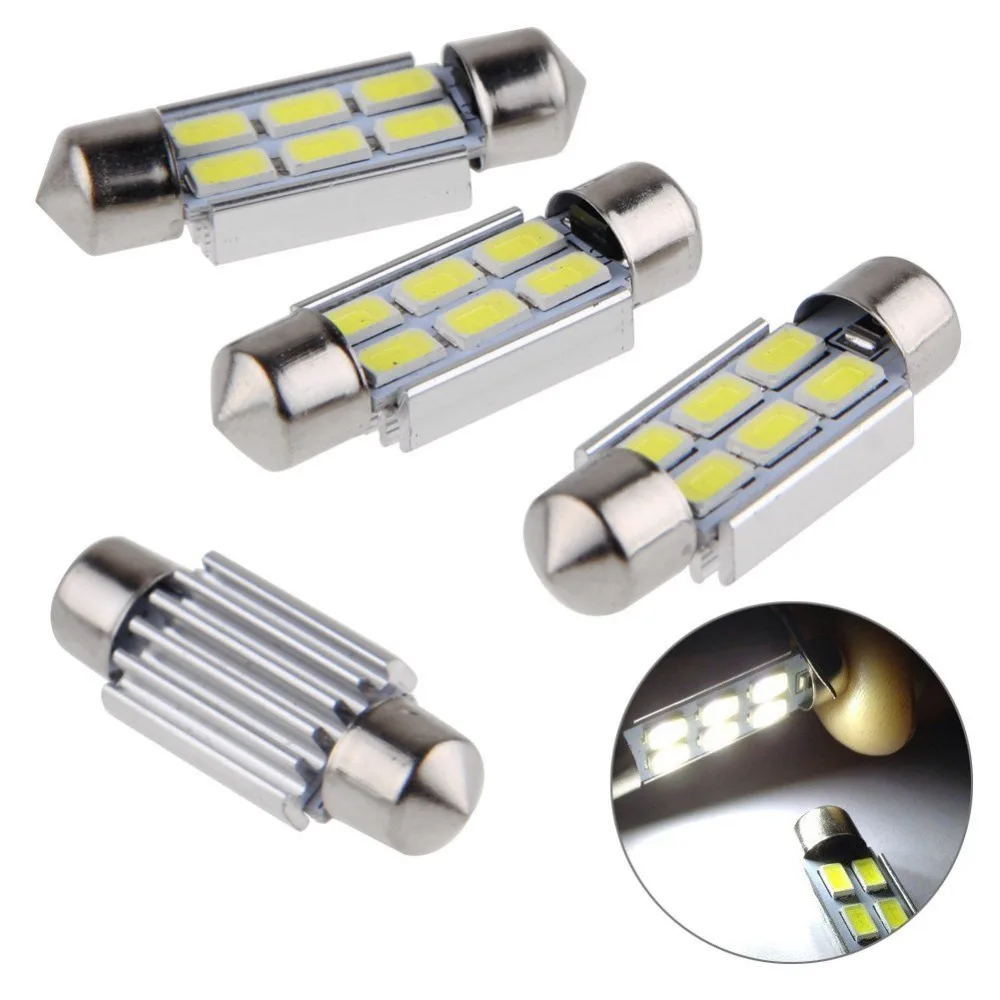 10 шт. 36 мм Festoon Dome светильник 6 SMD 5630 Светодиодный CANBUS Error Free номерного знака