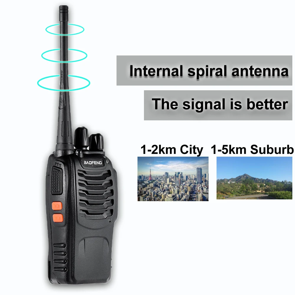 2 шт Baofeng BF-888S рация 5 Вт двухстороннее Радио bf 888s UHF 400-470MHz CB радио коммуникатор охотничья радиостанция