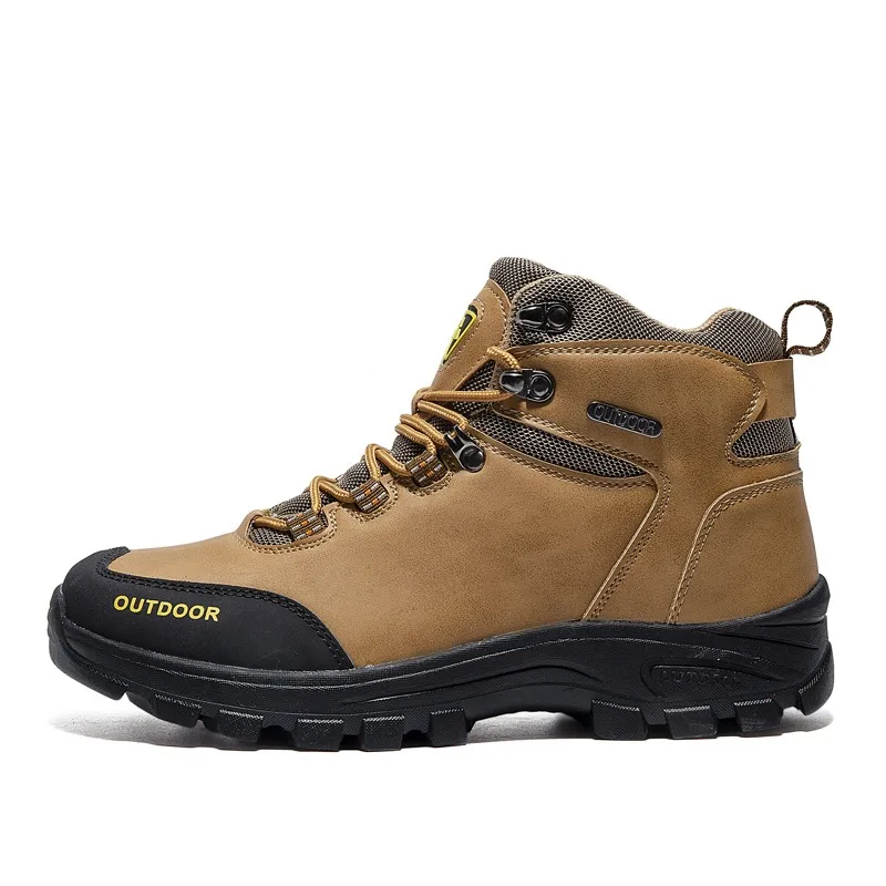 Brand Outdoor Men's Hiking Shoes Waterproof Leather High Top Men Boots Nonslip Sports Trekking Camping Man Sneakers | Спорт и