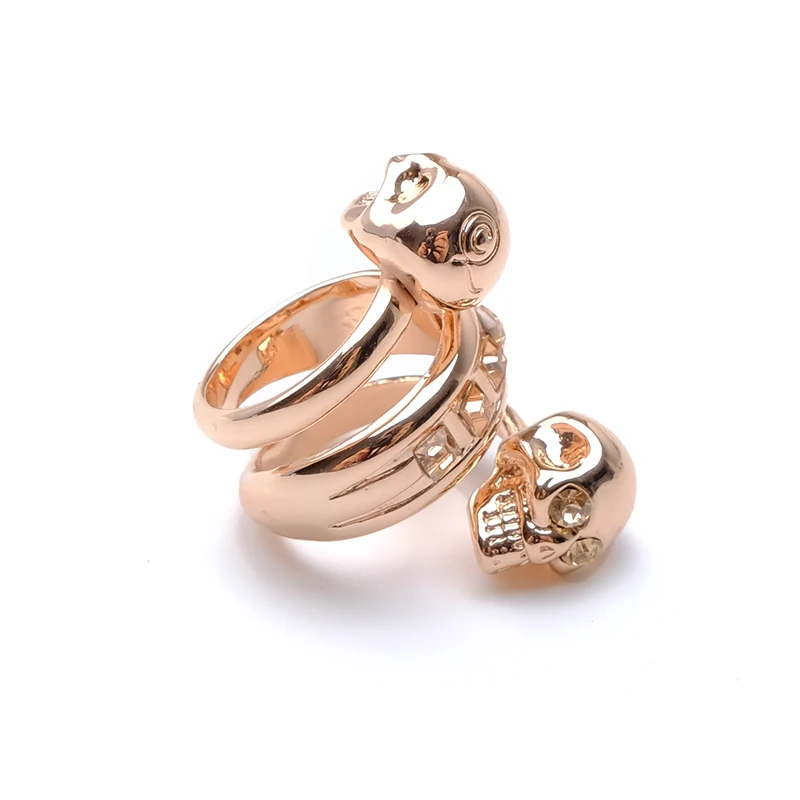 Rose gold Бутик amorita двойной череп кольцо в стиле панк - Main Stone Color: Rose gold
