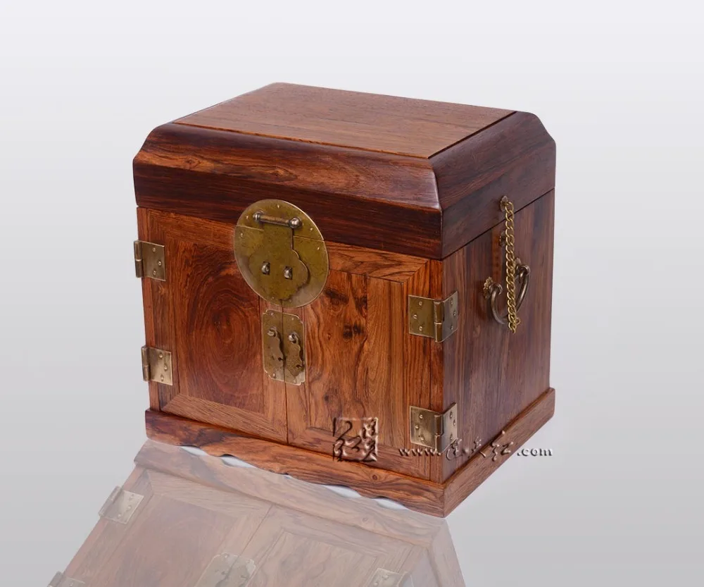 Ящик для Драгоценностей из красного дерева Китай Классический чехол хранения Ming