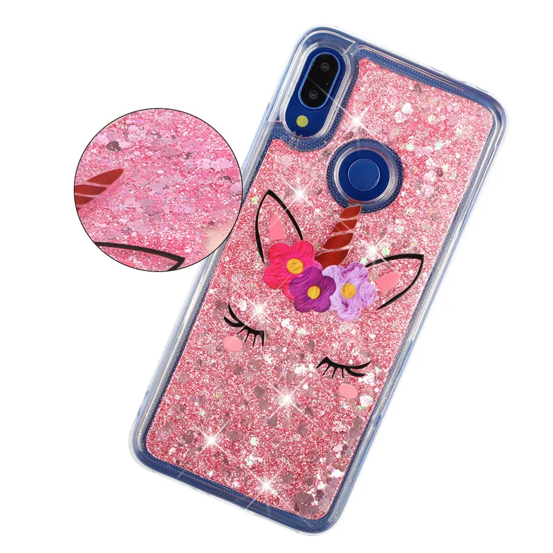 Мягкий чехол для Xiaomi Redmi Note 7 чехлы Etui телефона с мультяшным рисунком блестящий
