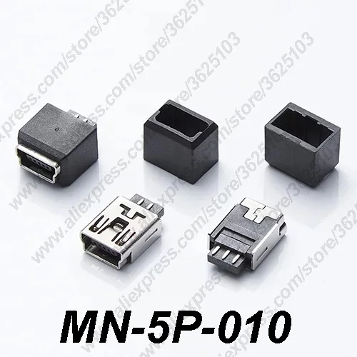 

10PCS MN-5P-009/MN-5P-010 Mini USB 2.0 Female Connector Soldering Socket DIY Charging Socket / Can Be With Protecting Bush